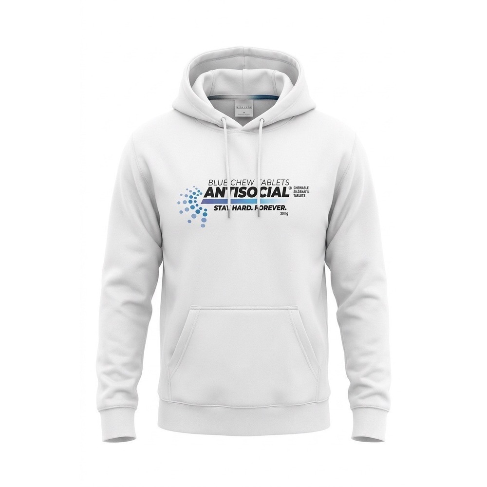 Anti Social Social Club x BlueChew Stay Hard Forever White Hoodie Mens Small